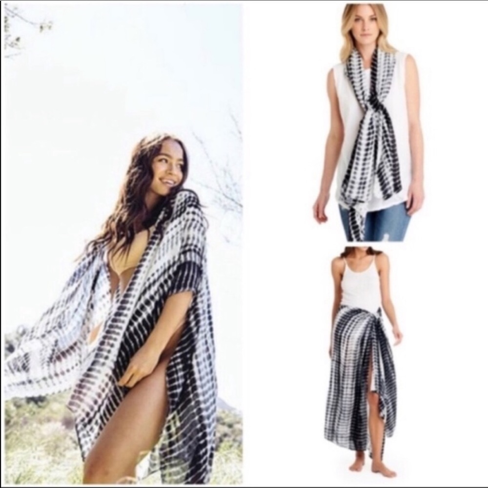 Michael Stars Swim Coverup Wrap Tie Dyed One Size - Picture 9 of 11